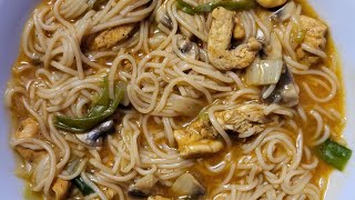 Tasty Chinese chicken noodle soup