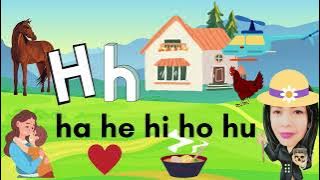 Letter Hh  |  Phonics Reading  | CV blends | ha he hi ho hu