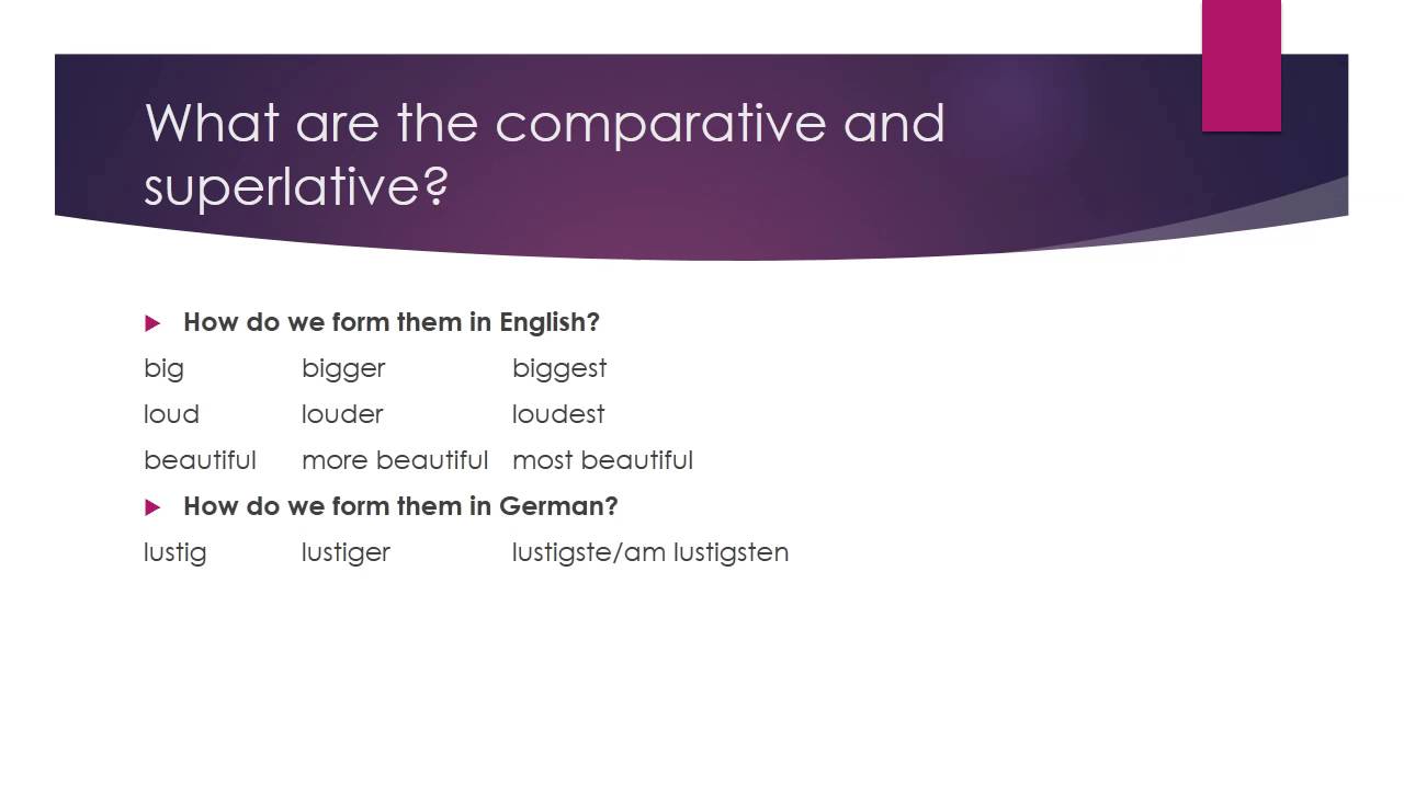Comparative And Superlative German