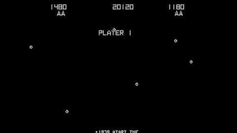 Asteroids emulator on the Atari 800XL