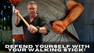 How to hit someone with a stick for self defense using the home made self defense walking stick