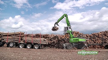 Sennebogen Loading Logs in Yard