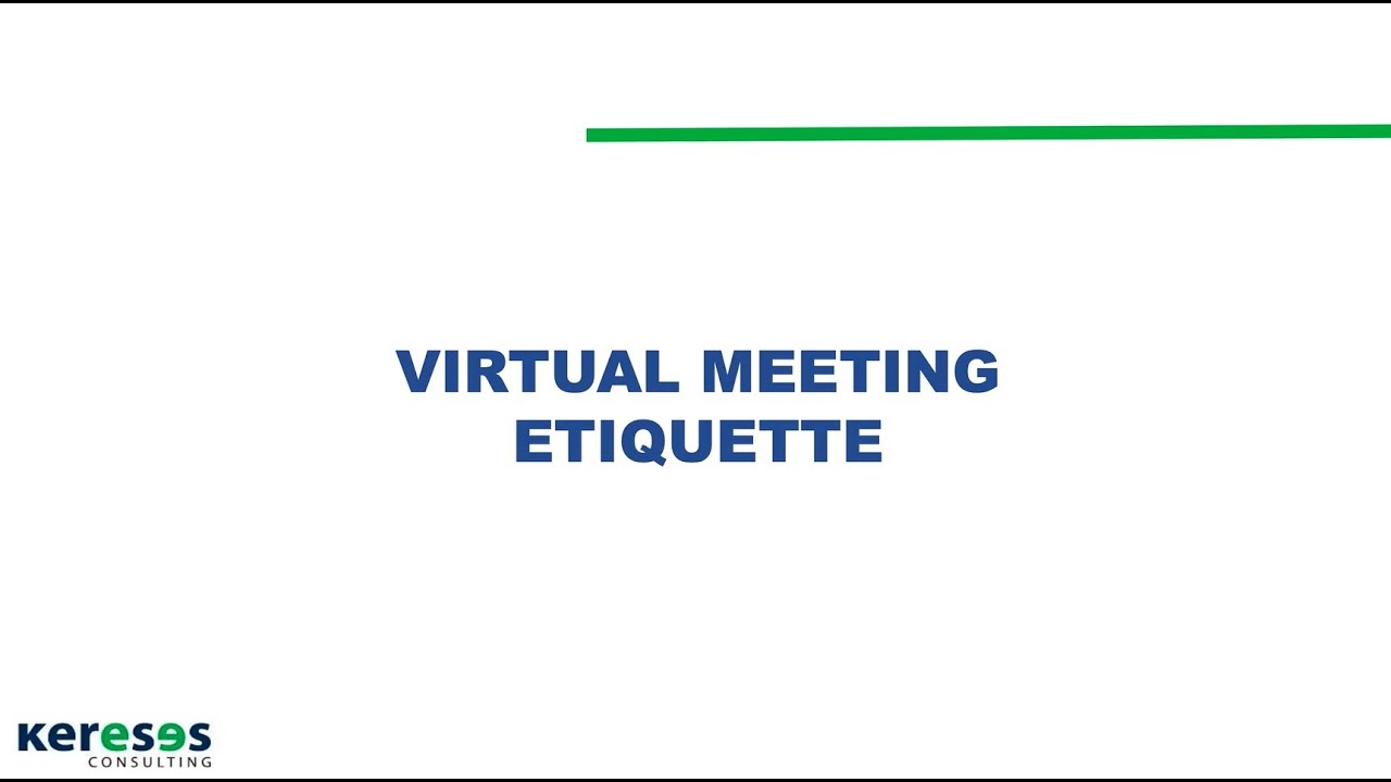 Virtual Meeting Etiquettes YouTube