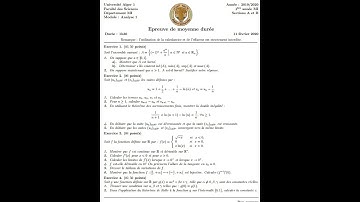 Examen de l’analyse 1  Université  Alger 1 2020