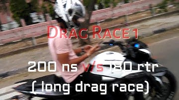 apache rtr 180 vs pulsar ns 200 drag race ||drag race|| rtr180 vs ns200