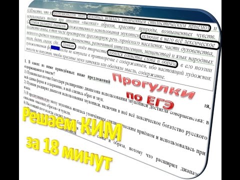 ЕГЭ по русскому языку решение КИМа (практика)