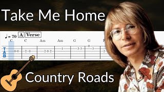 Take Me Home Country Roads John Denver - Guitar Solo Easy