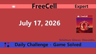 Microsoft Solitaire Collection | FreeCell Expert - July 17, 2026 | Daily Challenges