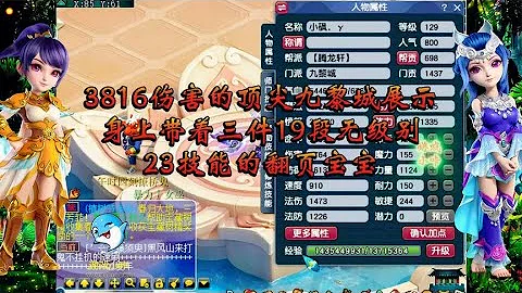 梦幻西游：3816伤害的九黎城，带着23技能的宝宝，三件19段无级别 - 天天要闻