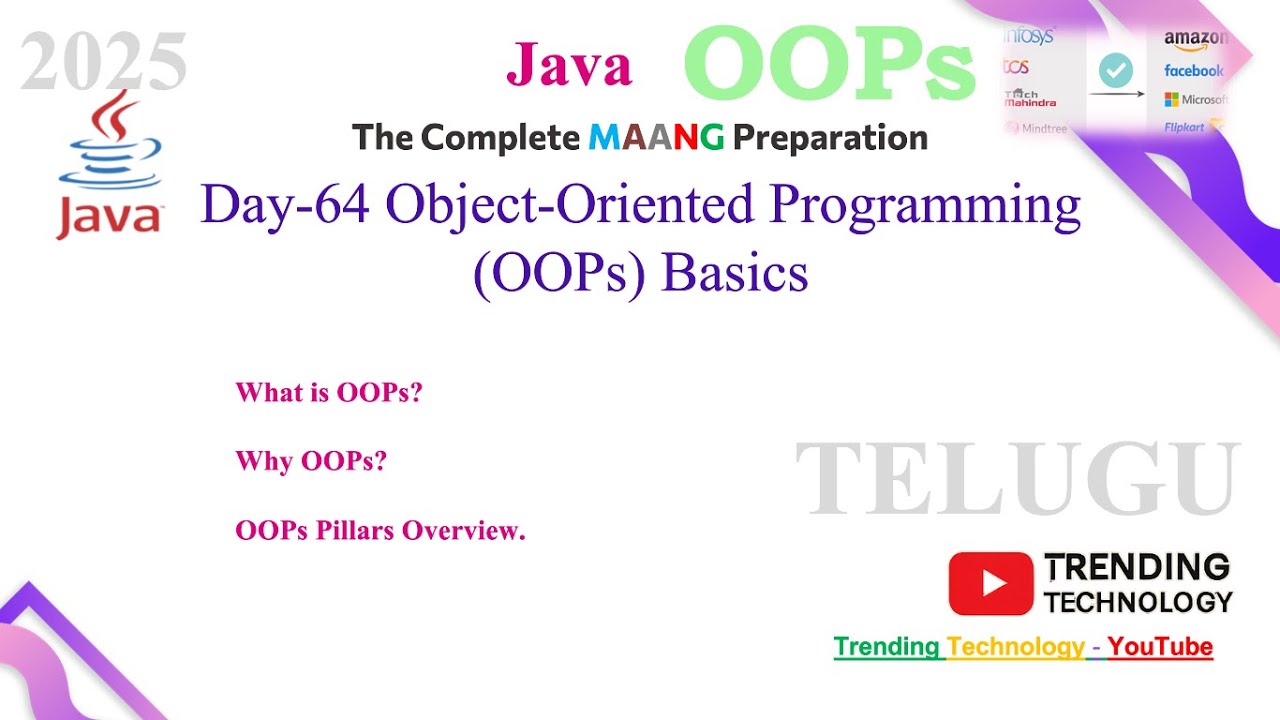 Java Day -64: Object Oriented Programming (OOPs) Full Class in Telugu ...