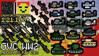GVC WW2 Addon New Update with Guns Tanks and Aircraft in Minecraft PE 1.21.100+ | Creator Crafter321