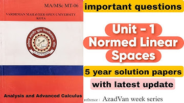 MSCMT-06 (Analysis and Advanced Calculus) | M.sc Mathematics | VMOU