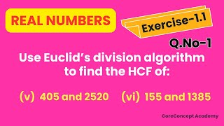 How to find HCF by Euclid's division algorithm || Euclid's division algorithm
