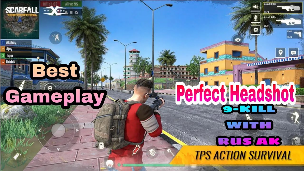 SCAR FALL THE ROYALE COMBAT || BEST GAMEPLAY WITH RUS AK || 9-KILL || JGM ARMY