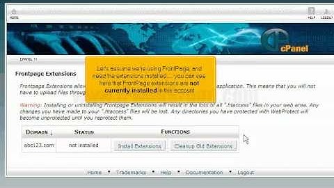 How to install and uninstall FrontPage extensions in cPanel by iPwebGroup.com