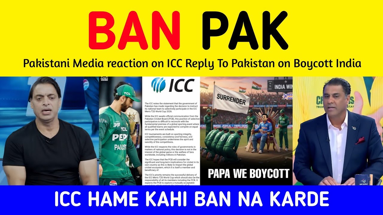 Pak Media Crying after ICC Reply to Boycott Pakistan on India Match | Shoaib Akhtar on ICC Reply