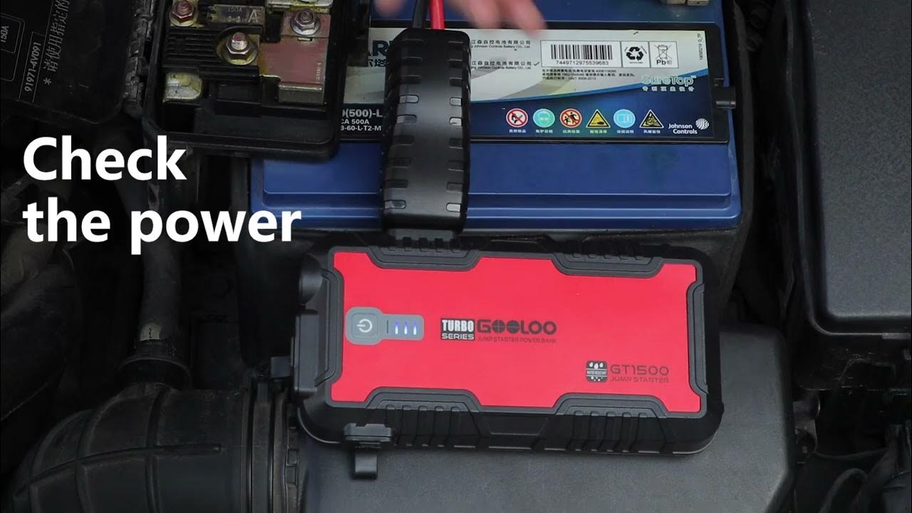 GOOLOO Jump Starter Battery Pack - 1500A Peak Jump Box, Water-Resistant Car  Battery Booster 