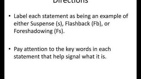 suspense foreshadowing and flashback