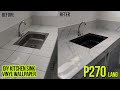 DIY kitchen Sink Wallpaper installation | Sobrang ganda ☺️☺️