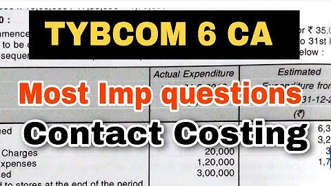 TYBCOM 6 CA Contract Costing most imp questions || Atul Sir