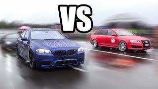 BMW M5 F10 vs AUDI RS6 - RACE!
