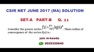 CSIR NET JUNE 2017 (MA) SET A Q.34