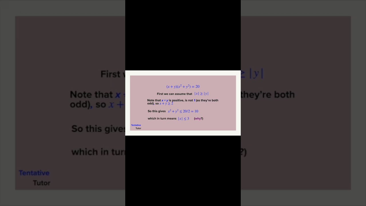 Diophantine Puzzle Solve X Y Xy 20 For Integers