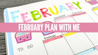 FEBRUARY 2021 🧁 PLAN WITH ME || Cupcake Theme Bullet Journal With Crayola Markers || Birthday Bujo