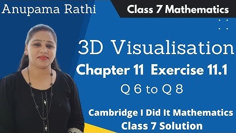 3D Visualisation  Class 7 Maths  | Cambridge I Did It Mathematics | Ch 11  Ex 11.1 Q 6 to  Q 8.