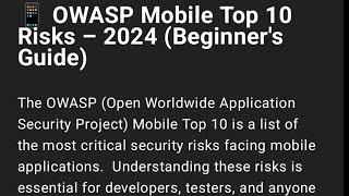 OWASP top 10 Mobile risks #owasptop10 #owasp #websecurity #mobilesecurity 