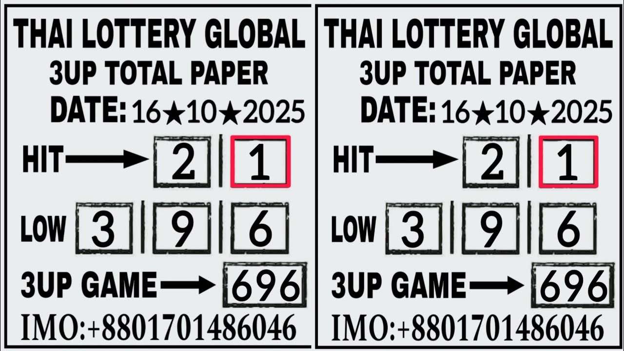 How To Thai Lottery 3Up Total Paper New Open । Thai Lottery Global 3Up ...