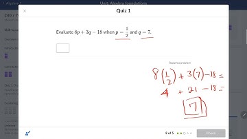 A1.4: (Algebra foundations) Quiz 1- Algebra 1- Khan Academy