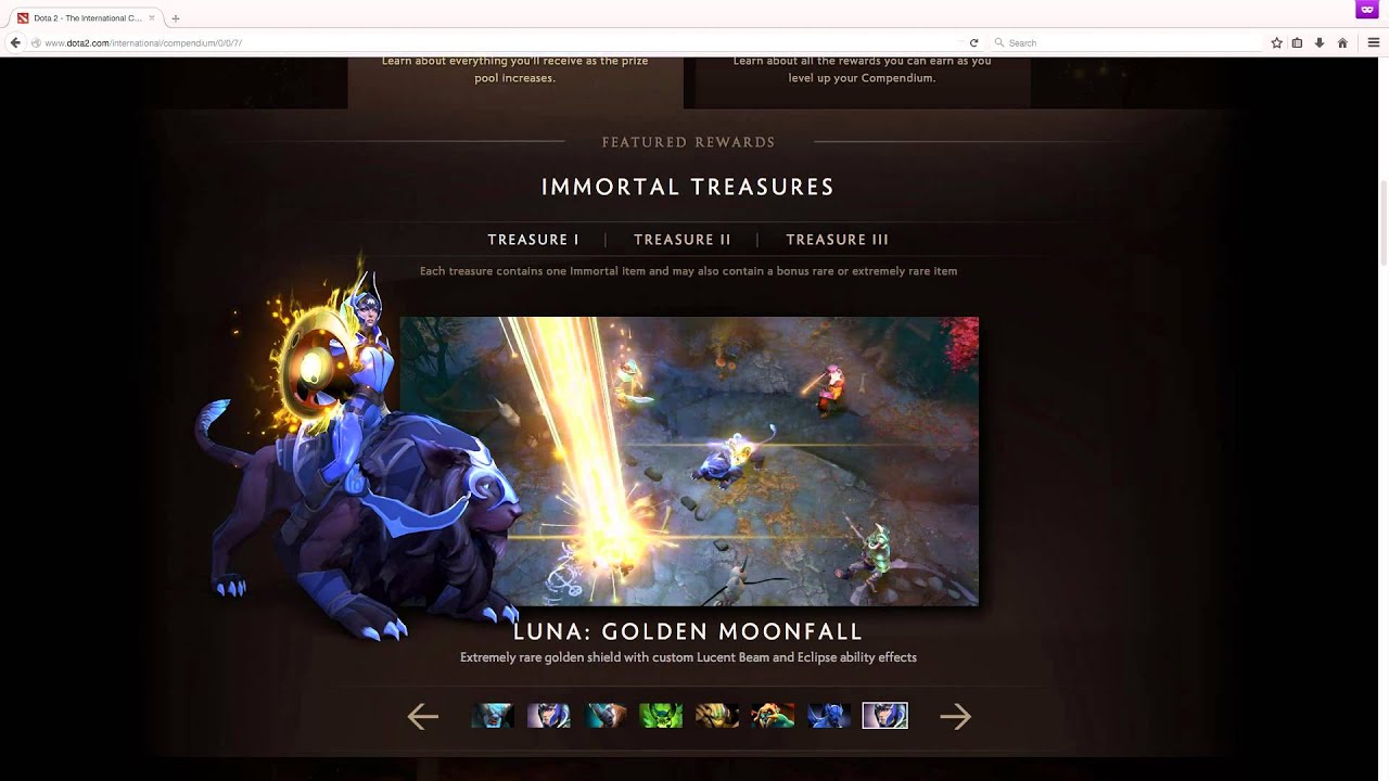 Dota 2 Immortal: Golden Moonfall (Luna)