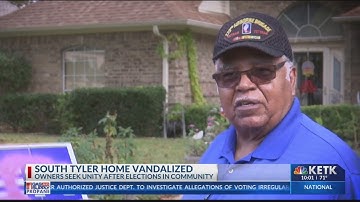 Swastikas were painted on the property of a Tyler veterans home, his neighbors helped get rid of the