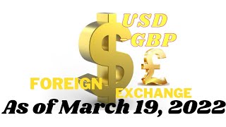 March 19, 2022 - USD to GBP Foreign Exchange Update | FOREX | US Dollar | British Pound