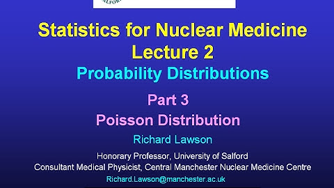 Statistics Lecture 2, Probability Distributions; Part 3