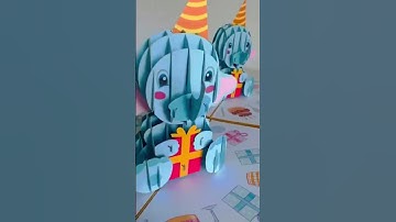 3d elephant card birthday pop up cards for children