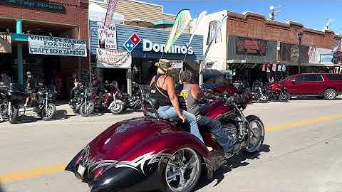Walking to Gas Monkey Garage Bar and Grill Sturgis