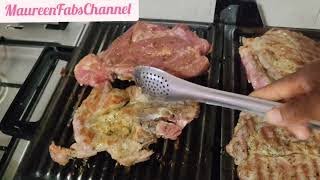 #youtubeshortfire #video #porkchops   Grill pork chops with salad & frenchfries@fabsfamilylifestyles