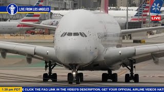 RARE LAX Airbus A380 Southside Departure!