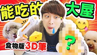 【🏰壯觀】自己建一間「能吃的大屋」😋！？食物版3D筆？最後一口氣吞屋～（中字）