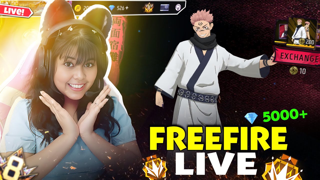 🔴FREE FIRE LIVE WITH RIYA AND 1 VS 4 GUILD TEST😎 #classyff #fflive # ...