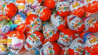 NEW- 500 Colored Glitter Kinder Surprise Eggs Toys opening A lot of kinder joy candy ASMR