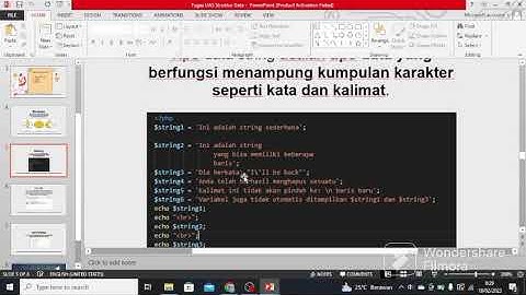 Presentasi penjelasan type data "Boolean, String, Char dan Integer"