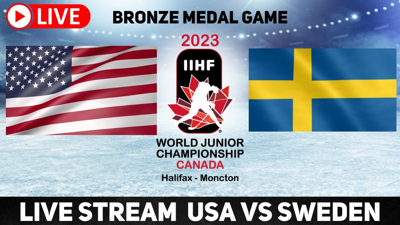 USA vs Sweden 2023 World Juniors Bronze Medal LIVE STREAM IIHF WJC Live Full Game Watch Party