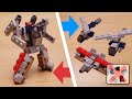 Mini LEGO brick a jet fighter and two helicopters combiner transformer robot Skyload #LEGO #MOC #レゴ
