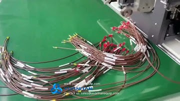 Fully automatic cable double ends number tube laser marking insertion and terminal crimping machine