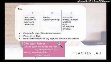 4B 2.42 Grammar: prepositions of time and place - in, on, at