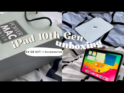 iPad 10th Gen (Silver) 64GB WiFi Unboxing 2024 + Accessories