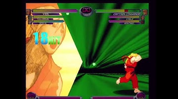 MvC2 - Rogue Ken DHC whiff corner combo on Commando